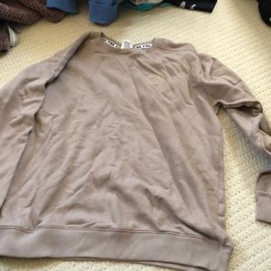 tan pink crew neck
